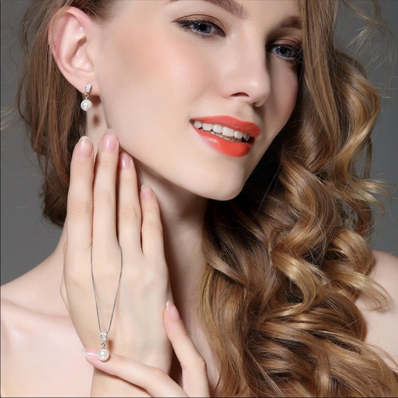 Sterling Silver Pearl Drop Earrings - Picture 6 of 8